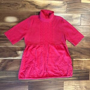 Requirements Red Short Sleeve Turtleneck Sweater size XL